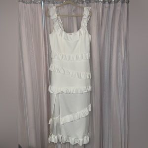 SHOW ME YOUR MUMU GRETA DRESS in WHITE STRETCH